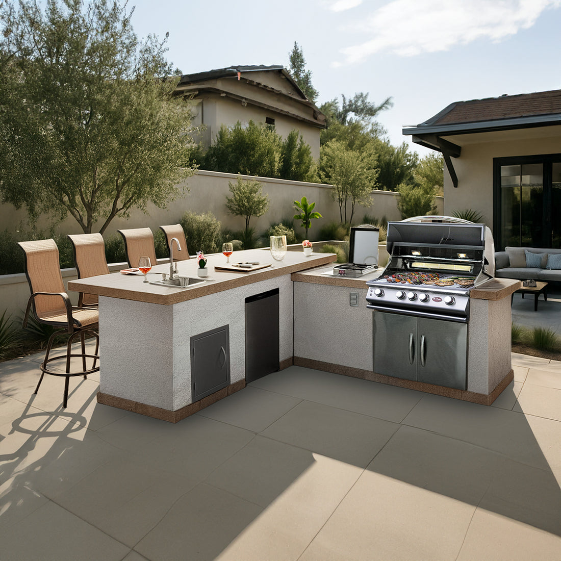 Cal Flame outdoor kitchen island ready for delivery