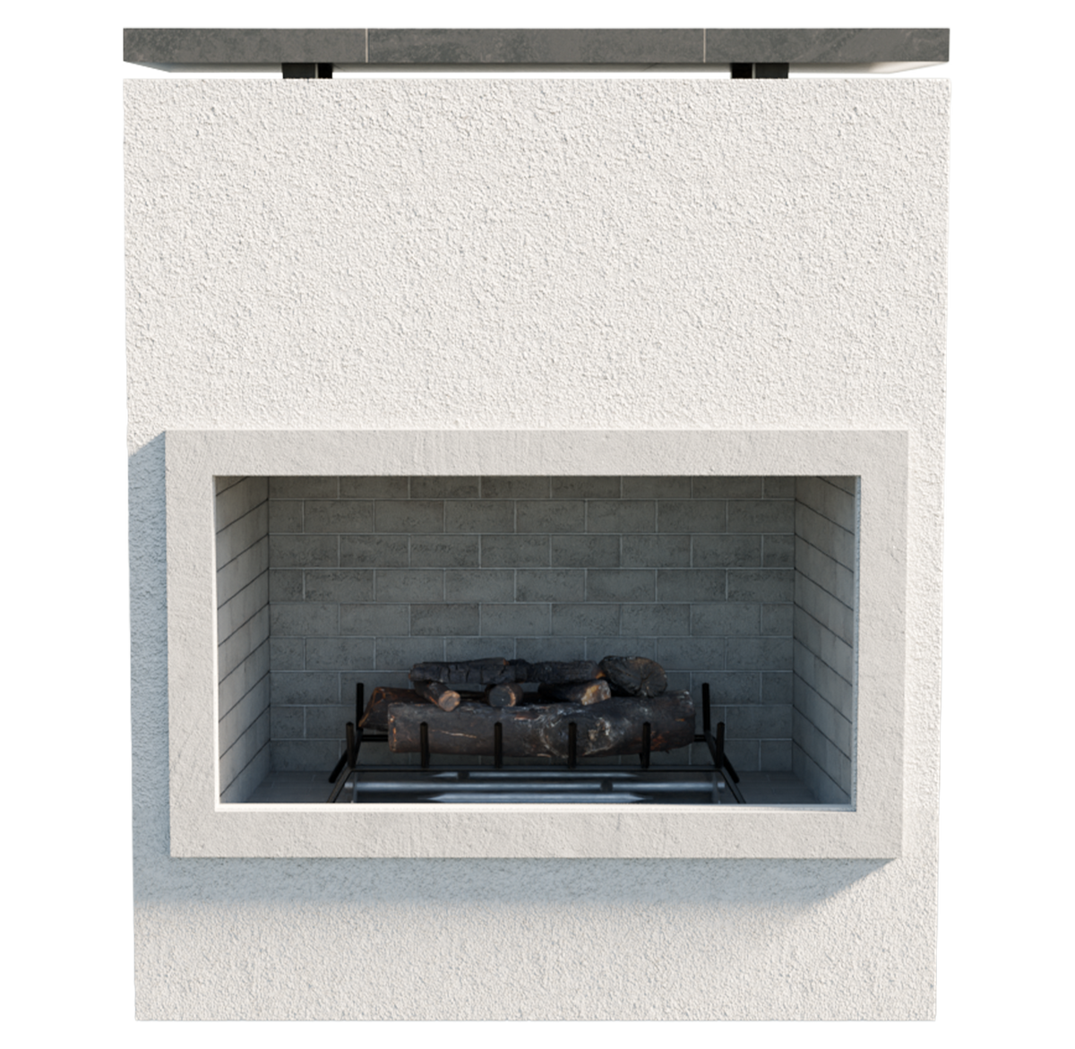 Cal Flame Cabo outdoor gas fireplace, angled view