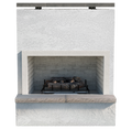 Cal Flame Monterey outdoor gas fireplace with bottom mantel, front view