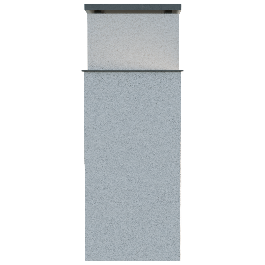 Cal Flame Indio outdoor gas fireplace, side view