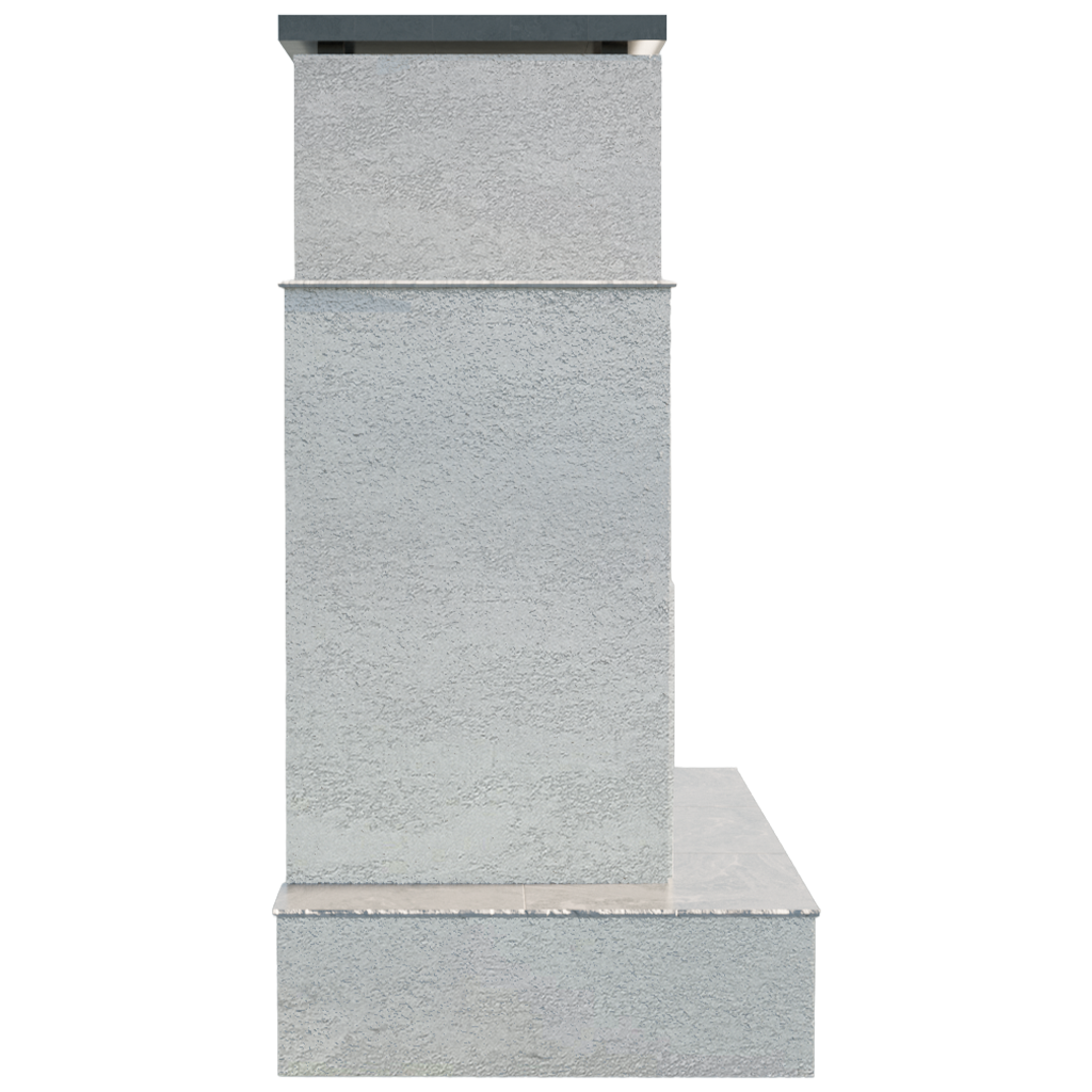 Cal Flame Tahiti outdoor gas fireplace, side view