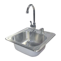 Cal Flame stainless steel sink with faucet and soap dispenser
