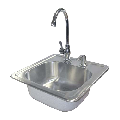 Cal Flame stainless steel sink with faucet and soap dispenser