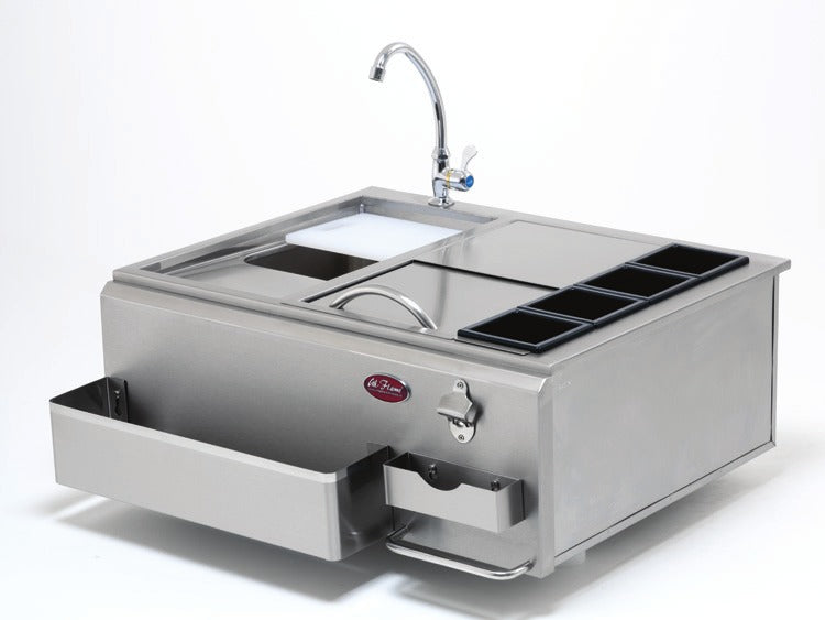 Cal Flame 18 inch cocktail center with faucet, ice bin and condiment tray