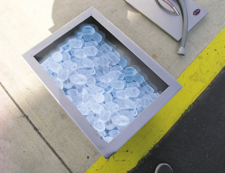 Cal Flame drop-in ice bucket filled with ice
