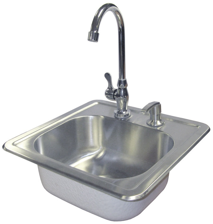 Cal Flame stainless steel drop-in sink with faucet