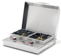 Cal Flame standard side by side flat burner with lid open