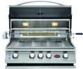 Cal Flame convection 4-burner built-in gas grill, hood open