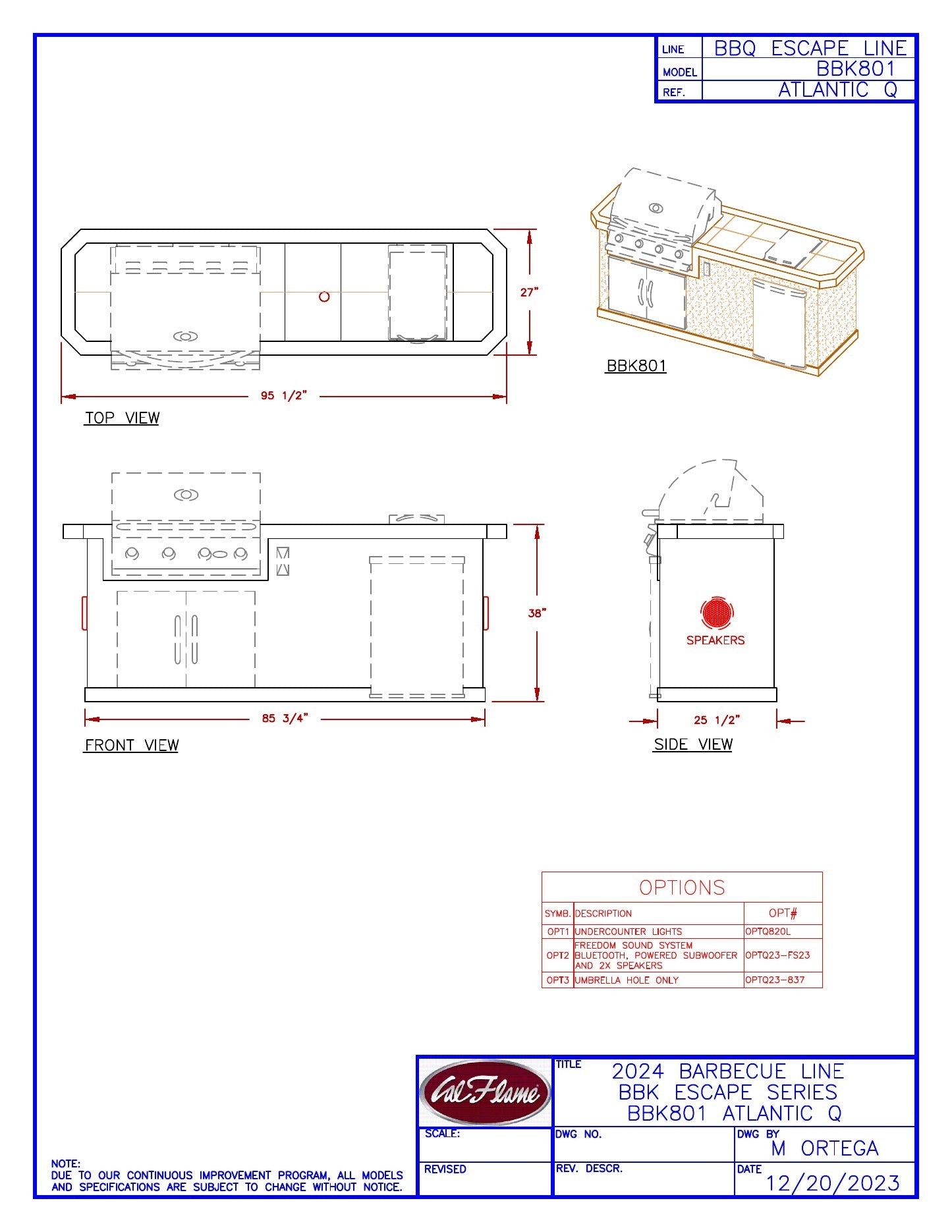Cal Flame Atlantic Q dimension drawing